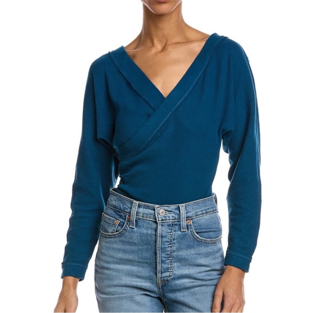 Free People Intimately Loving This Feeling Bodysuit Thermal in Blue Size XL